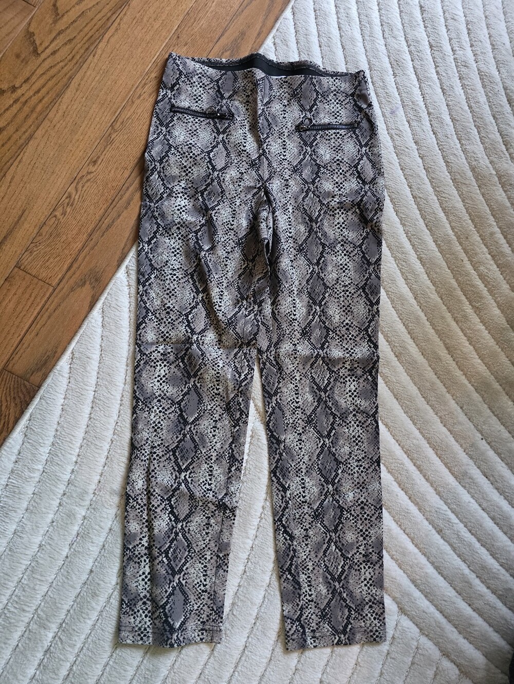 Joseph Ribkoff Snake Print Dress Pants - Black & Gray